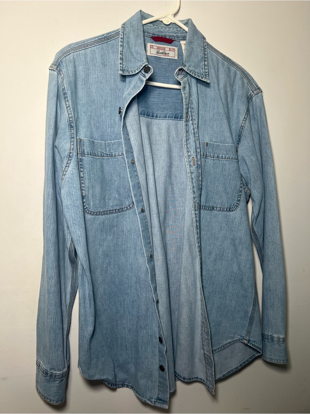 Levi Strauss Signature Light Wash Denim Button Down Shirt Size S - Picture 3 of 16
